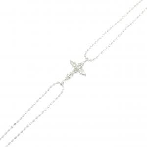 K18WG クロス ダイヤモンド ブレスレット 0.10CT