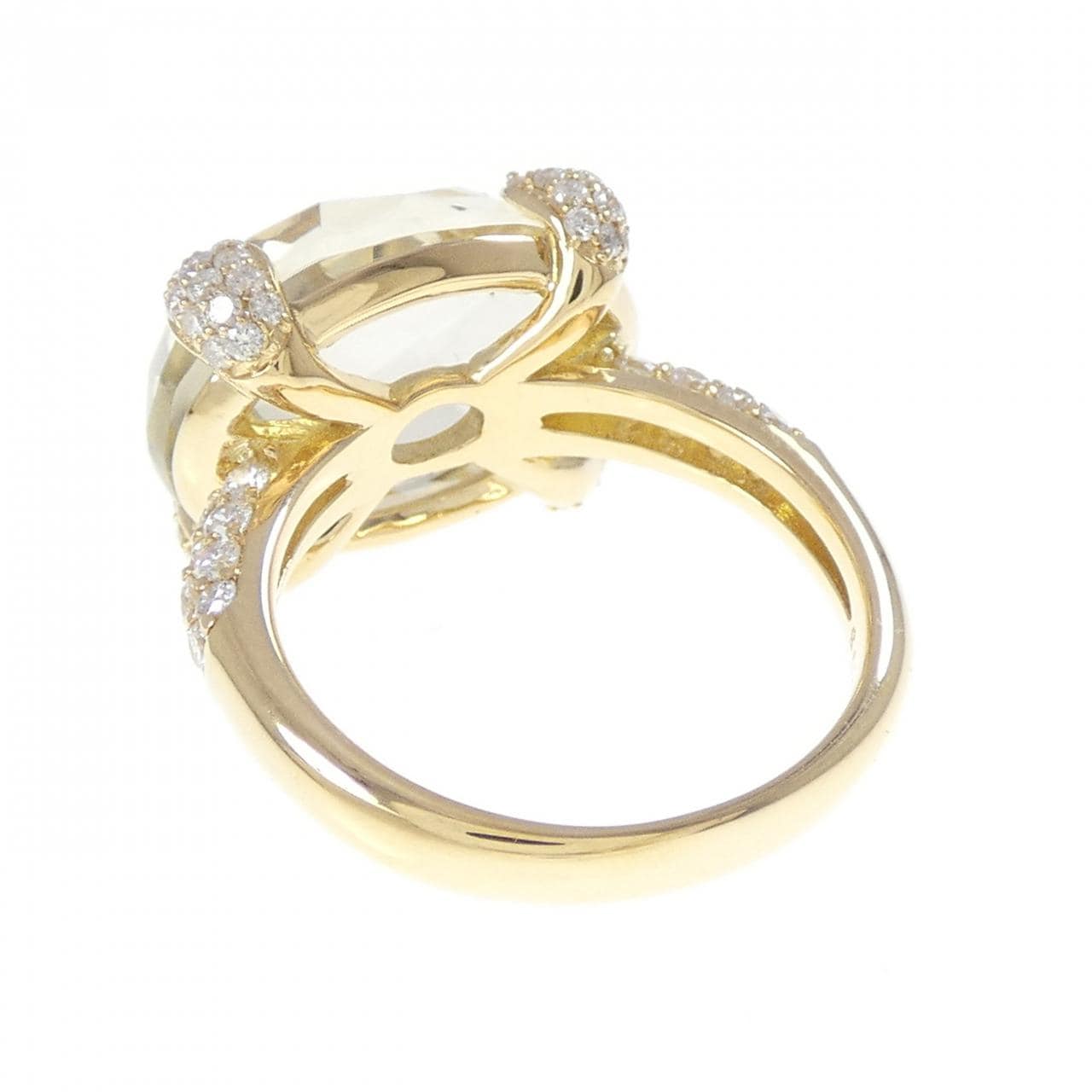 K18YG クオーツ リング 10.43CT