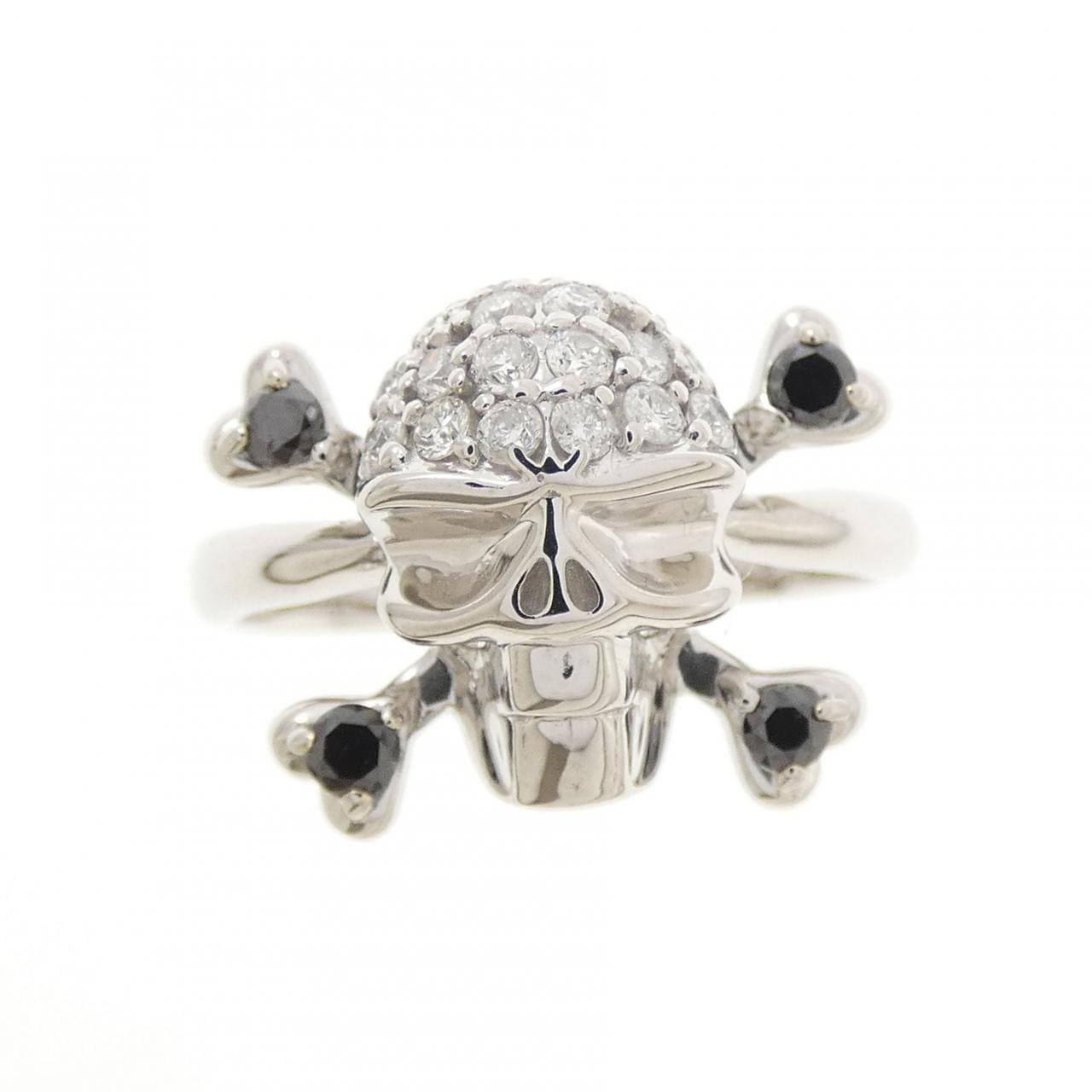 K18WG スカル  ダイヤモンド リング 0.50CT