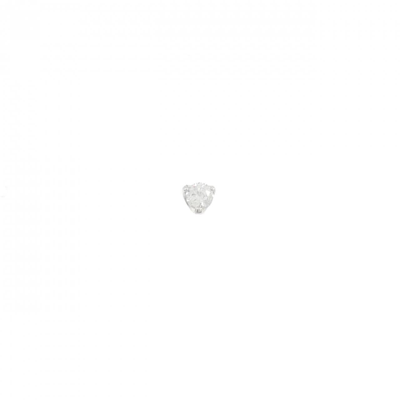 K18WG ソリティア ダイヤモンド ピアス 0.10CT 片耳
