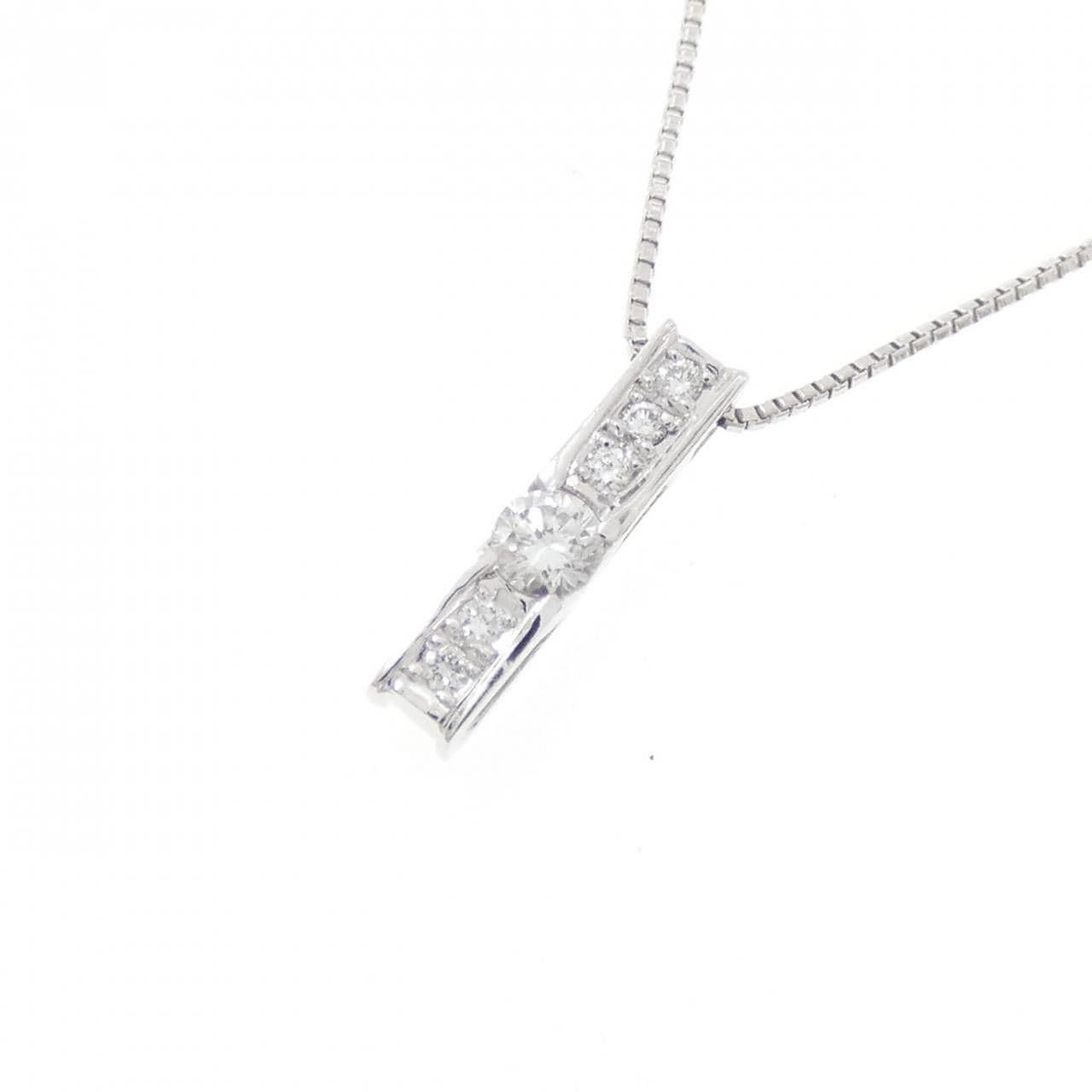K18WG ダイヤモンド ネックレス 0.10CT