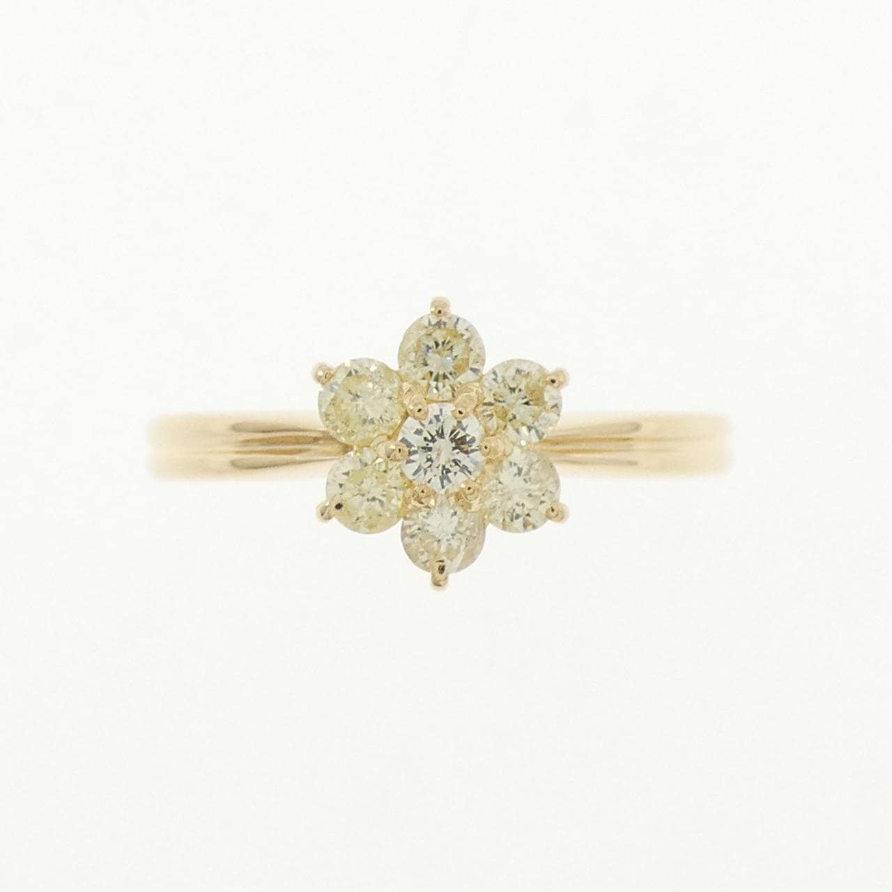 K18YG フラワー ダイヤモンド リング 0.34CT