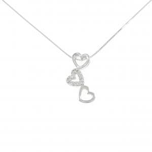 K18WG ハート ダイヤモンド ネックレス 0.08CT