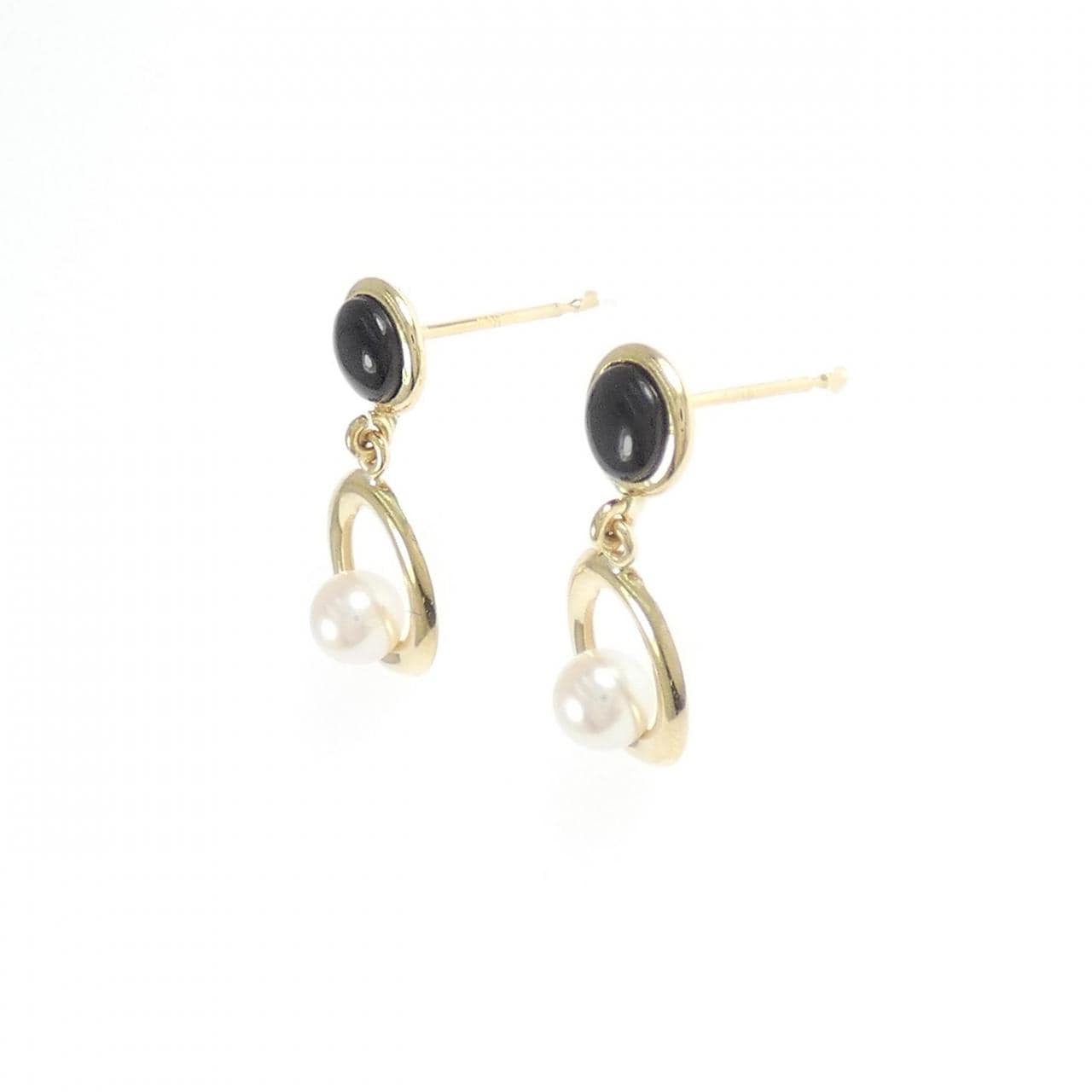 K18YG オニキス ピアス