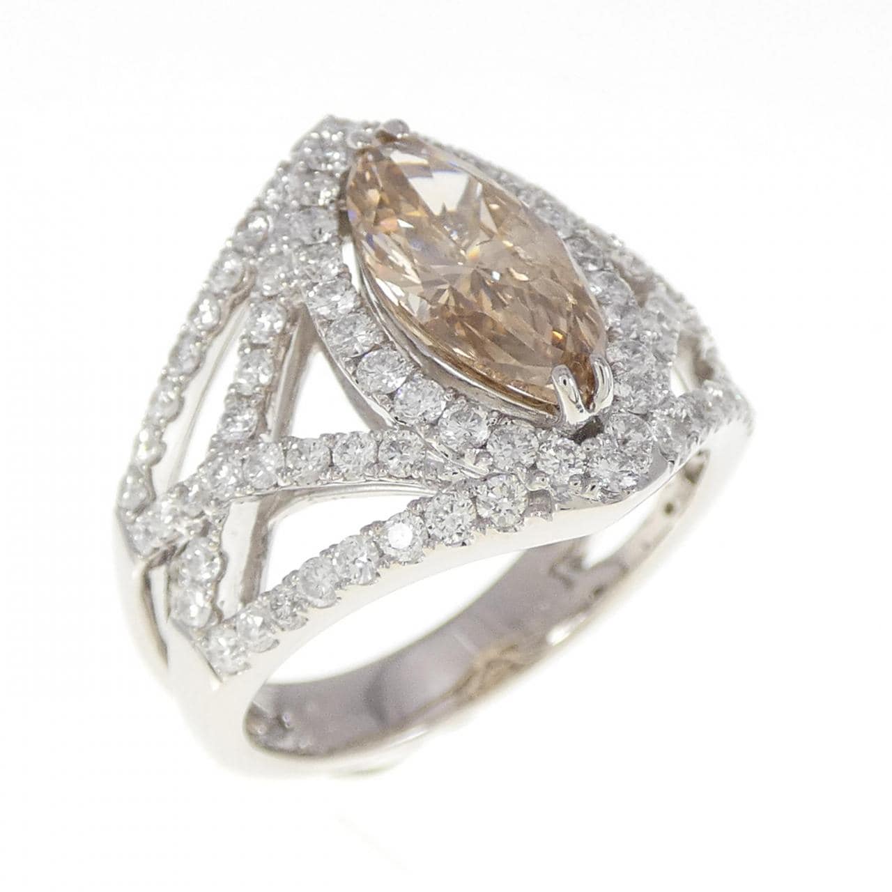 18KYG ダイヤモンド リング 1.42CT
