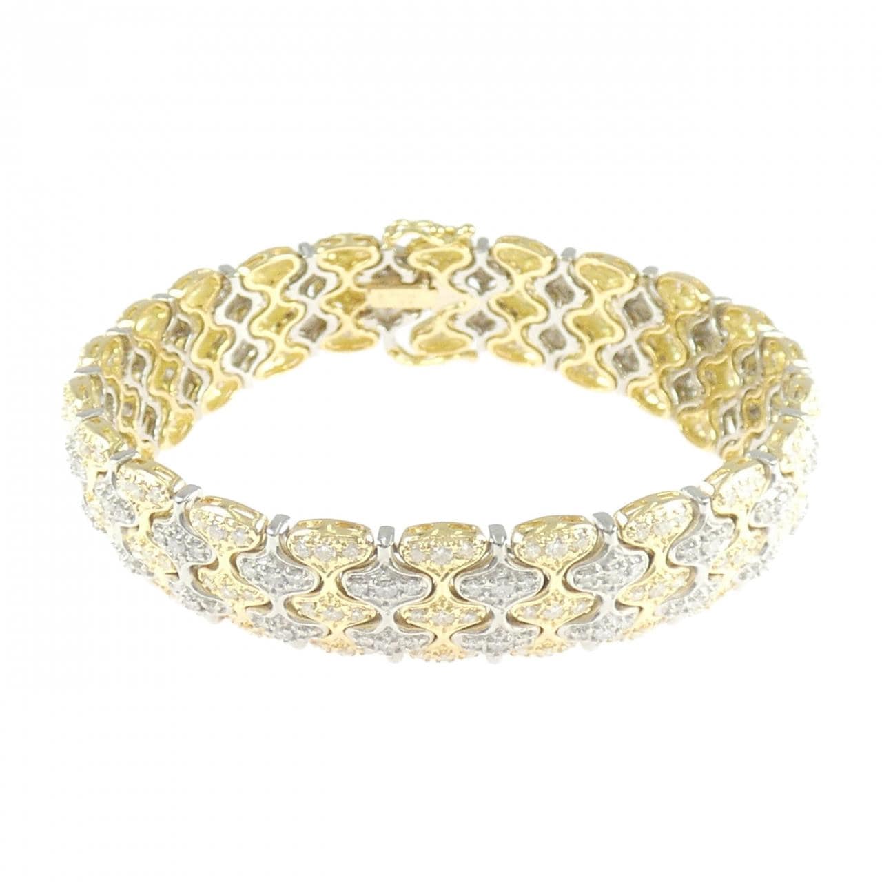 K18YG/PT900 ダイヤモンド ブレスレット 4.70CT