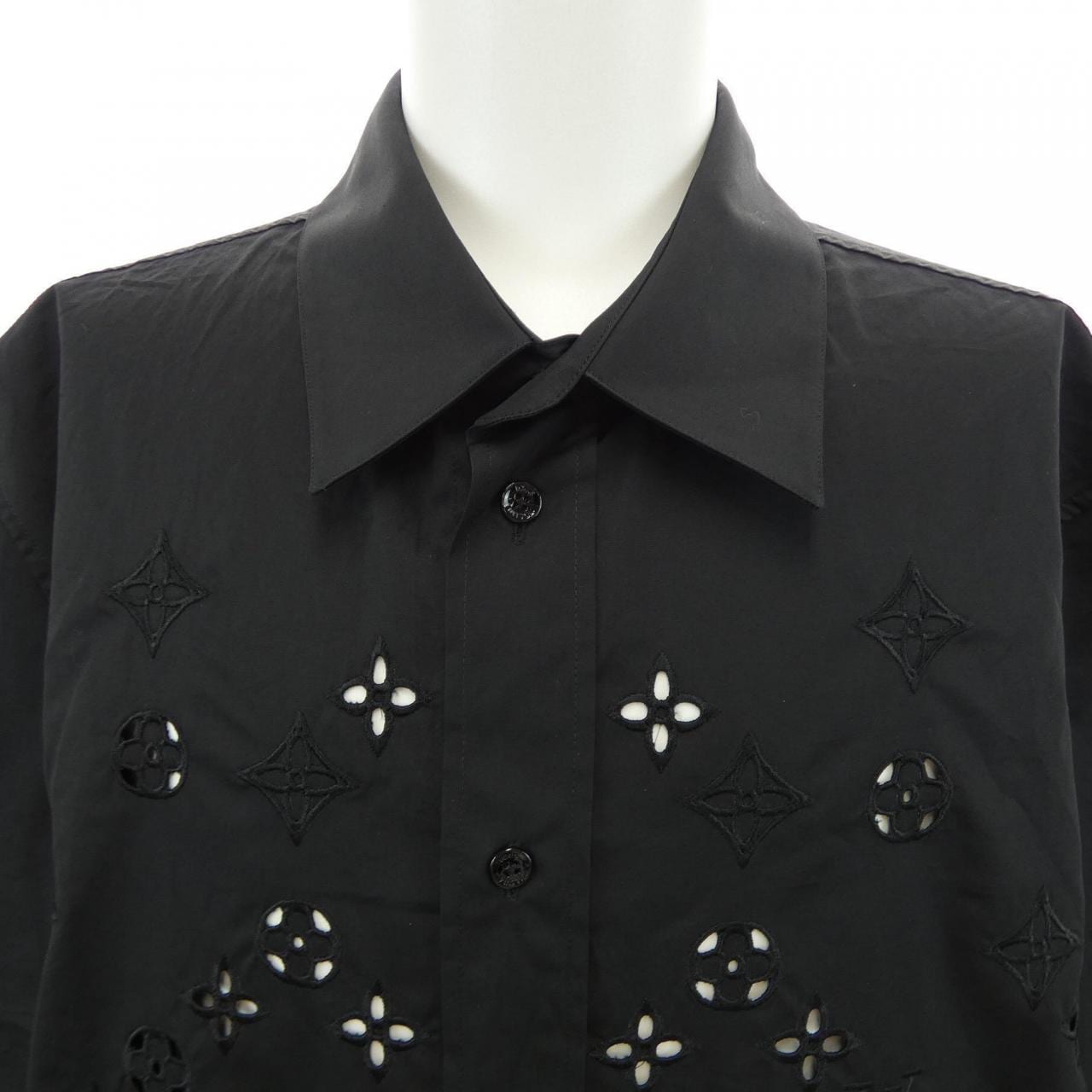 ルイヴィトン LOUIS VUITTON モノグラムフラワーエンブロイダリーショートスリーブシャツ HTS33WRDP S/Sシャツ