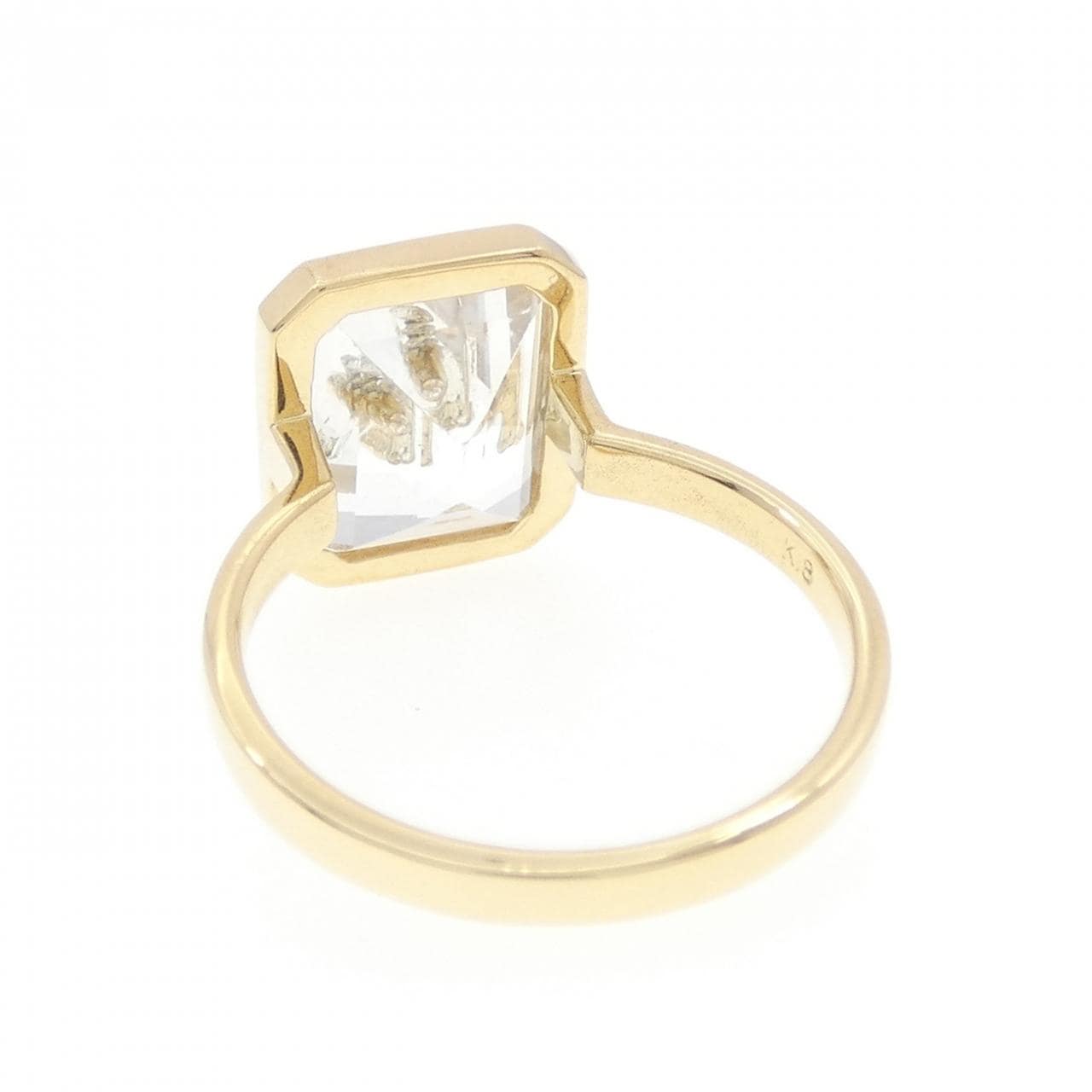 K18YG Initial R White Topaz Ring