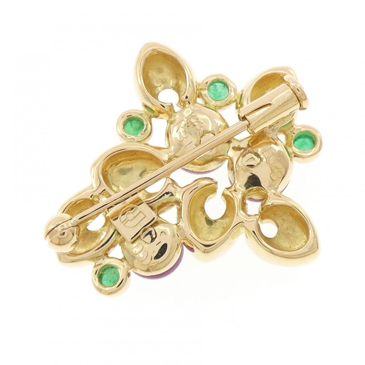 K18YG カラーストーン ブローチ