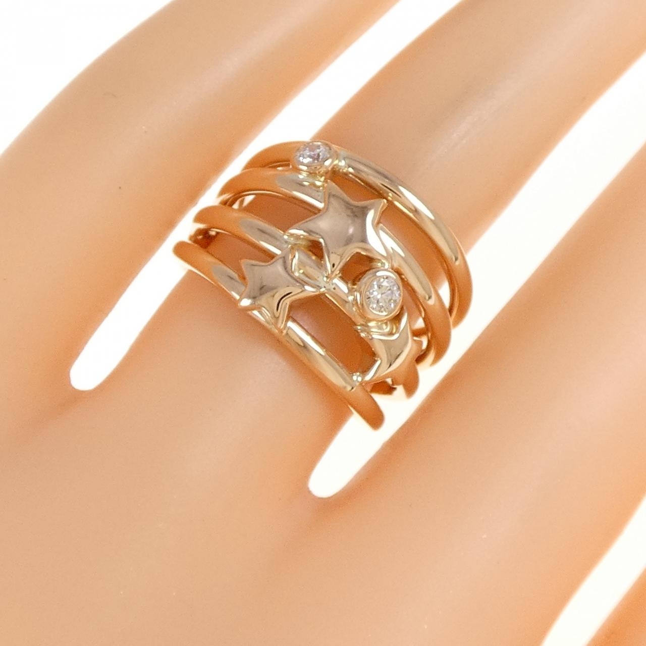 K18PG スター ダイヤモンド リング 0.12CT