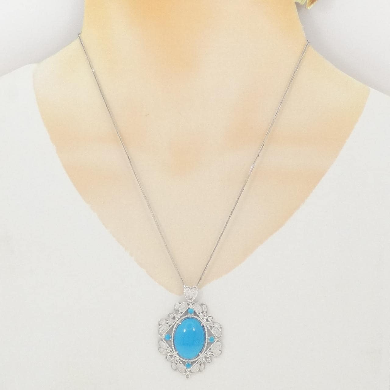 K14WG ターコイズ ネックレス