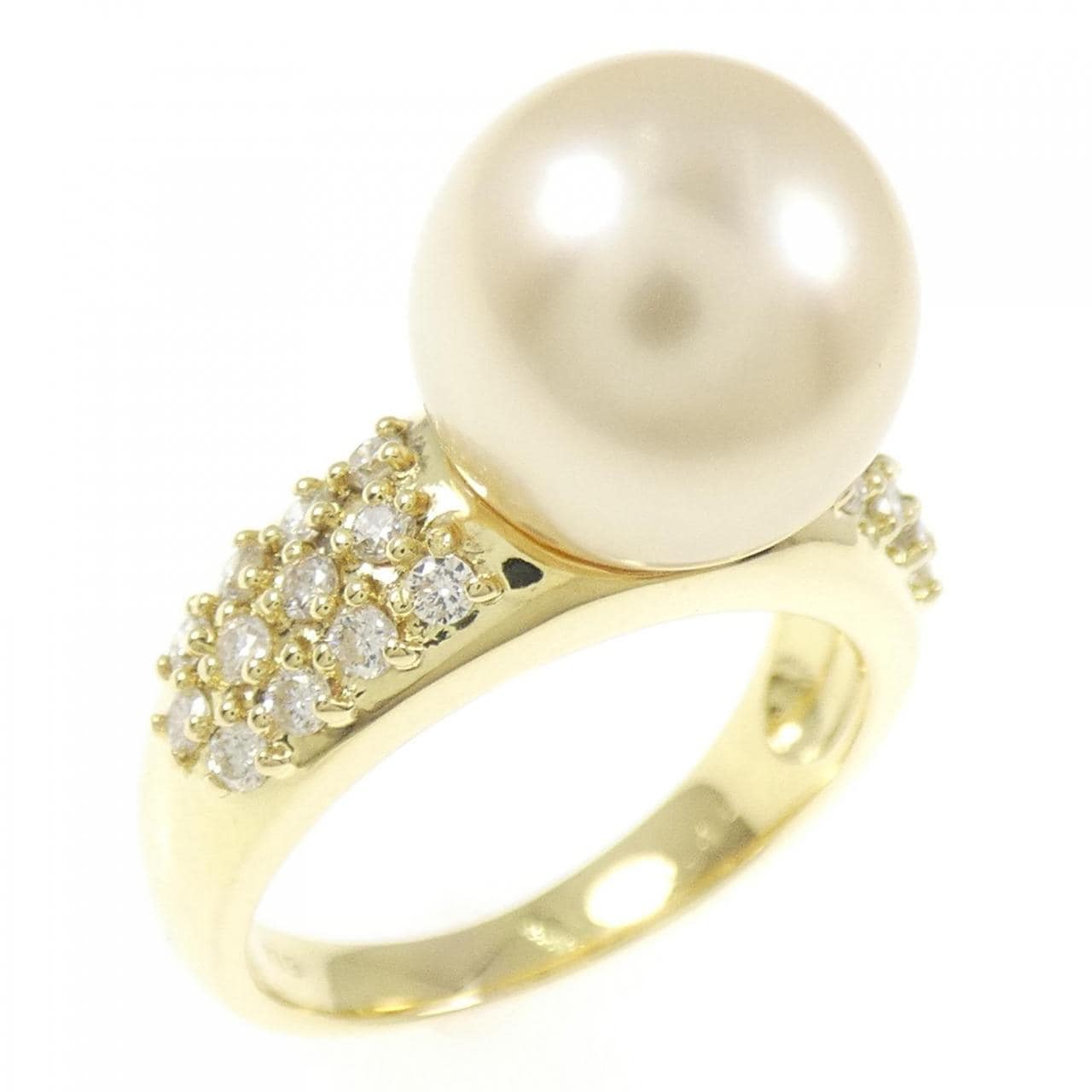 K18YG 白蝶パール リング 11mm