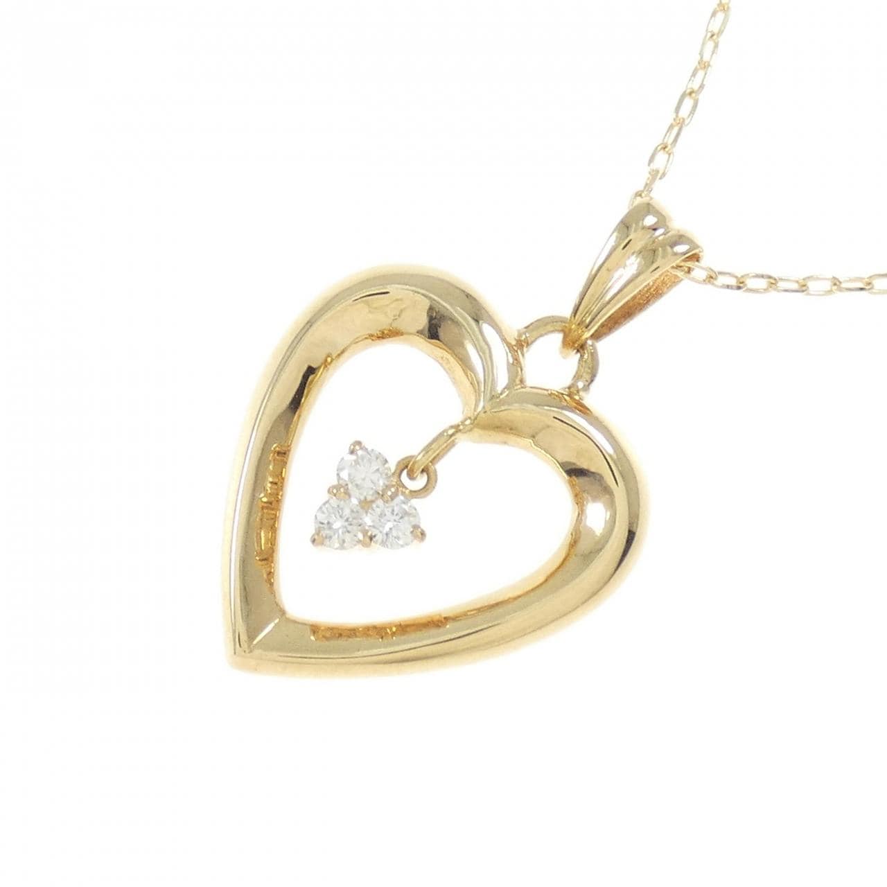 K18YG heart Diamond necklace 0.10CT
