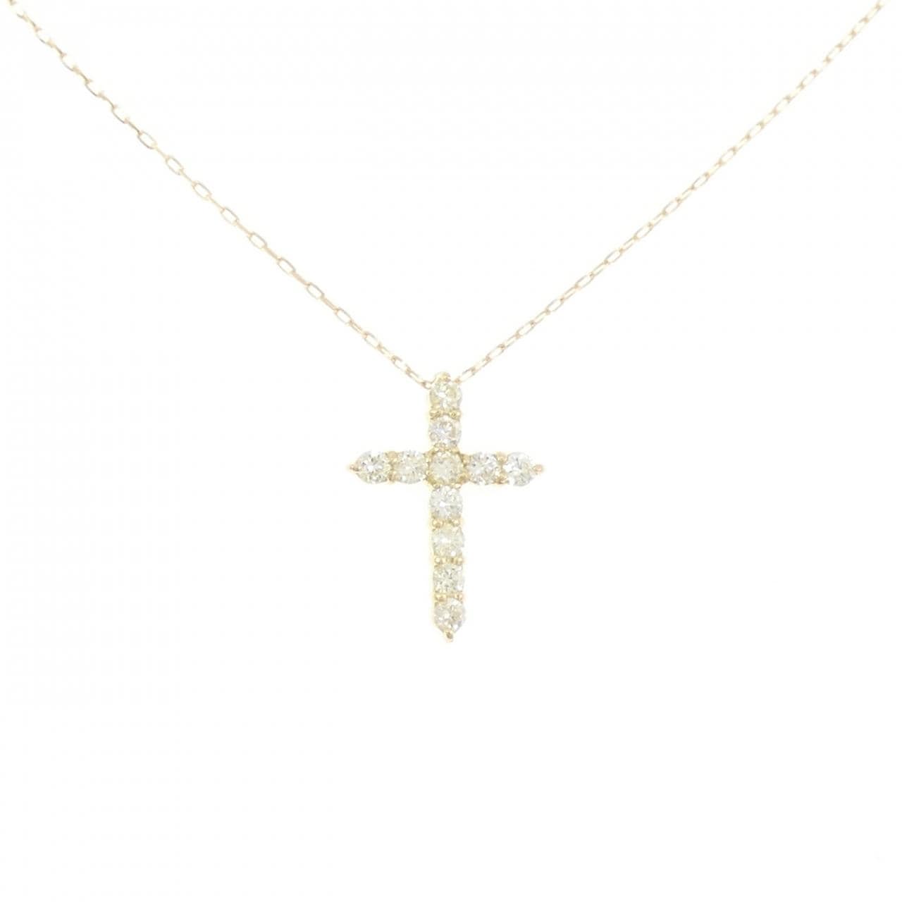 【新品】K18YG クロス ダイヤモンド ネックレス 0.20CT