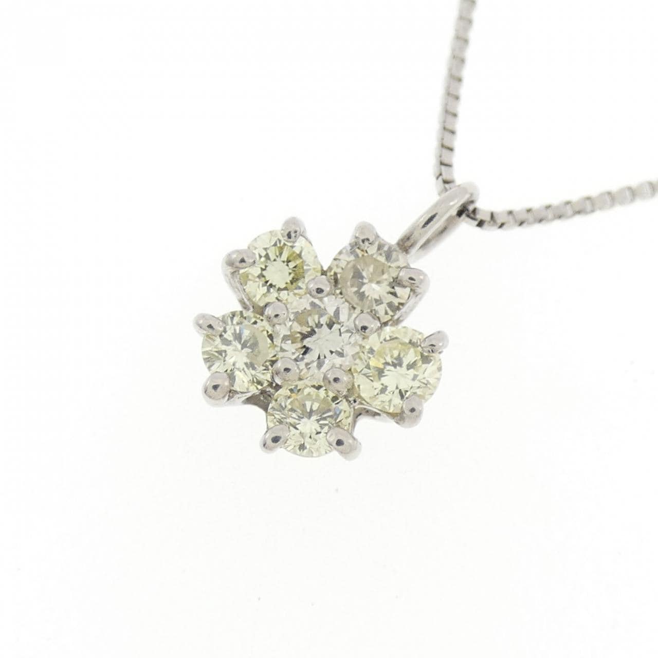 PT900/PT850 Flower Diamond Necklace 0.30CT
