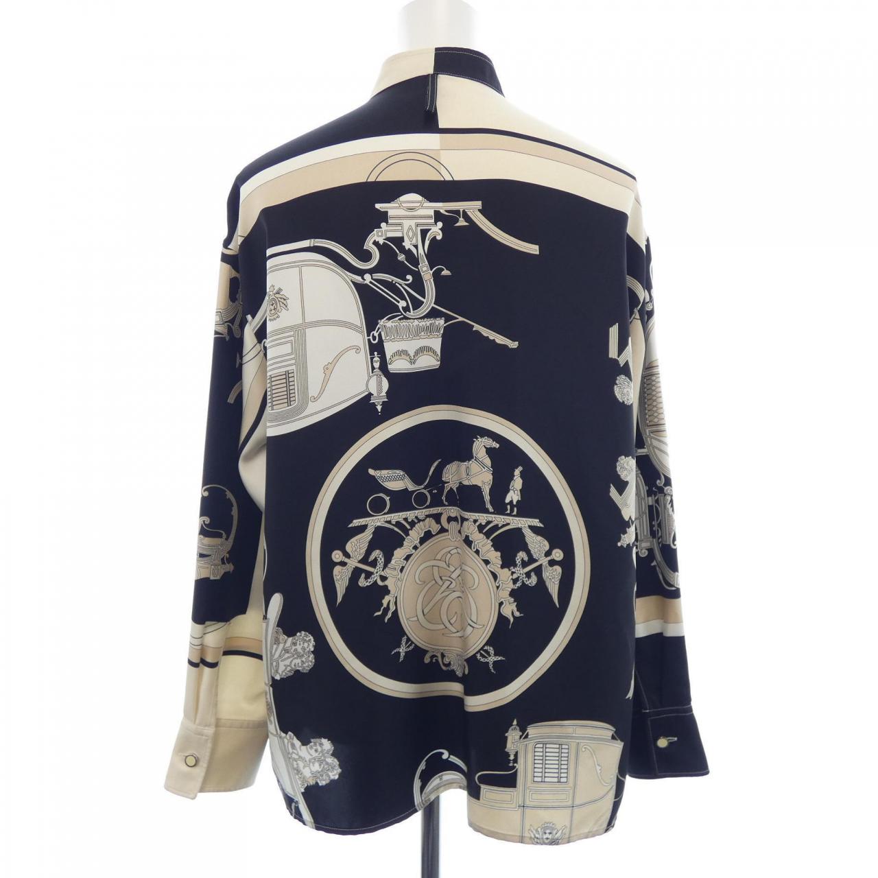 エルメス HERMES EX-LIBRIS 3E0607D7 ツイルレーヌ シャツ