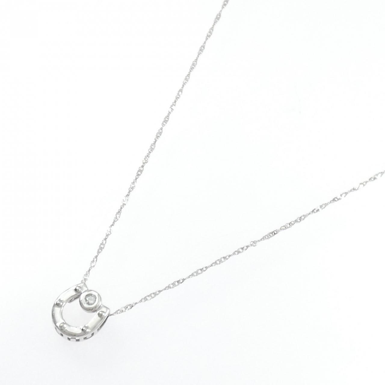 K18WG/750WG ダイヤモンド ネックレス 0.04CT