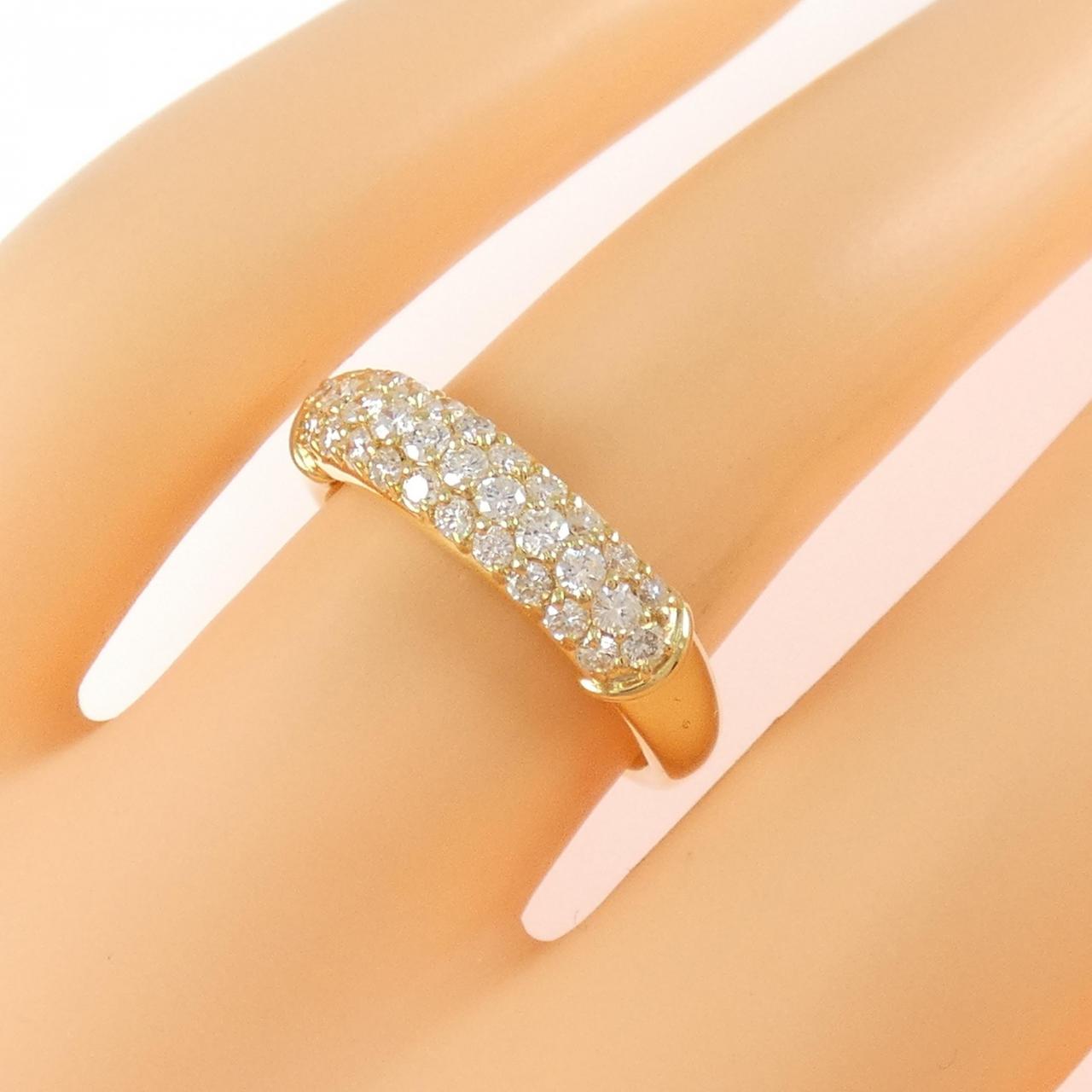 K18YG パヴェ ダイヤモンド リング 0.51CT