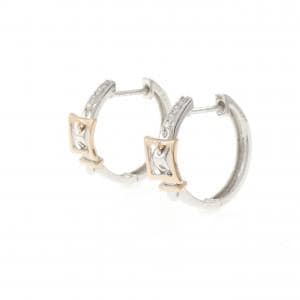 K18PG/K14WG ダイヤモンド ピアス 0.08CT