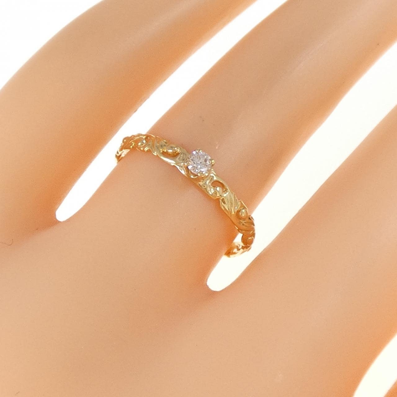 K18YG ダイヤモンド リング 0.07CT
