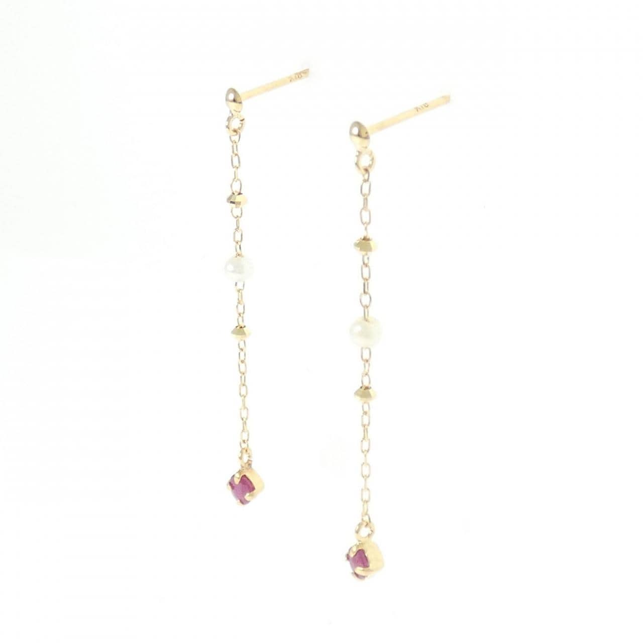 K18YG 淡水パール ピアス 2.1mm