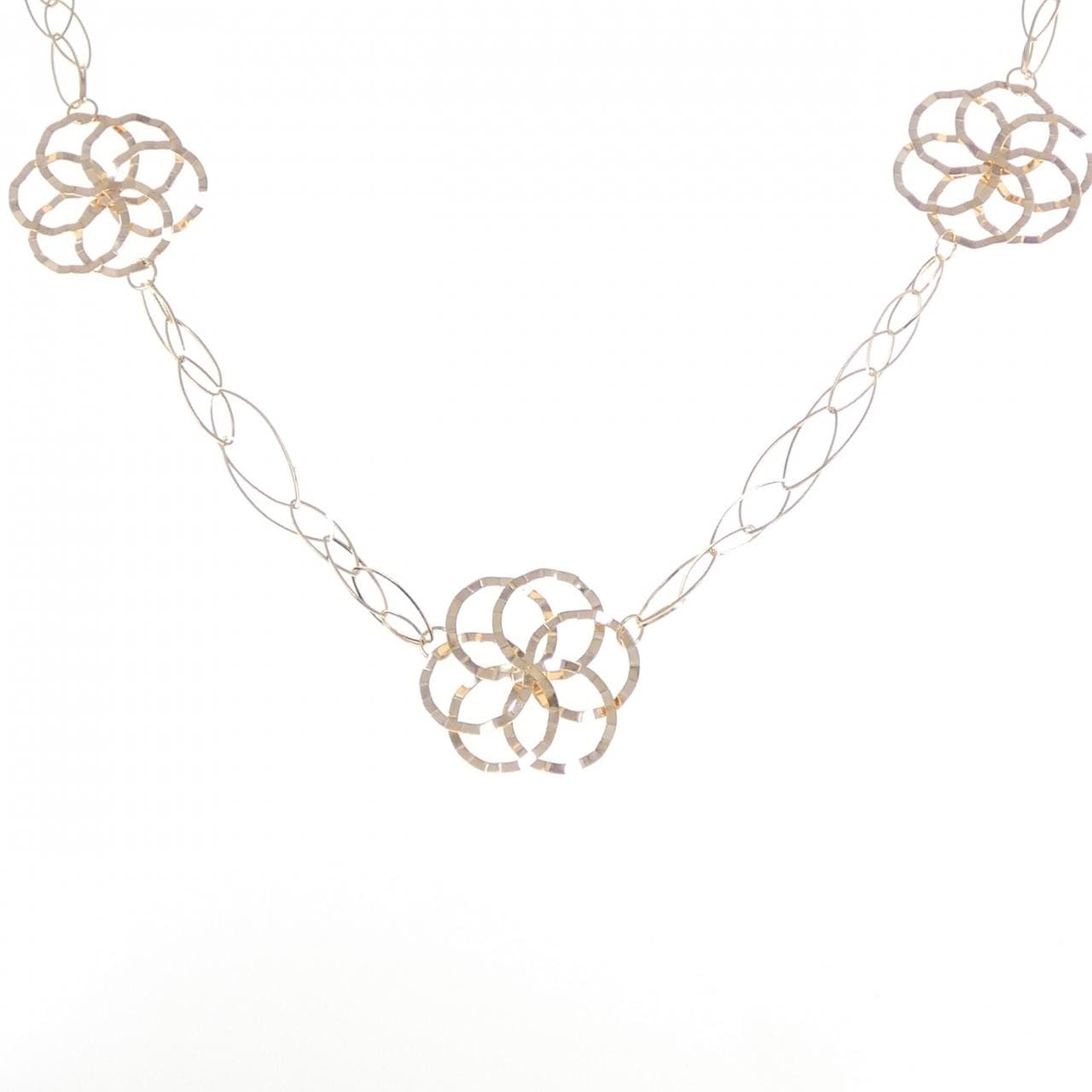 K18PG flower necklace