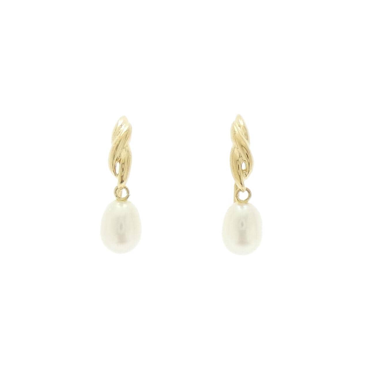 K18YG 淡水パール ピアス