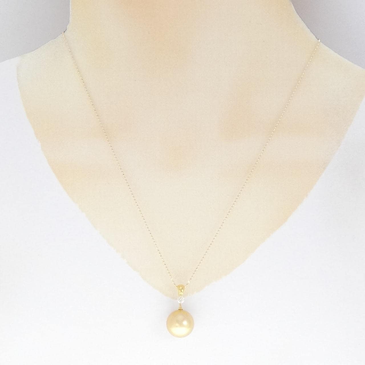K18YG 白蝶パール ネックレス 12.7mm