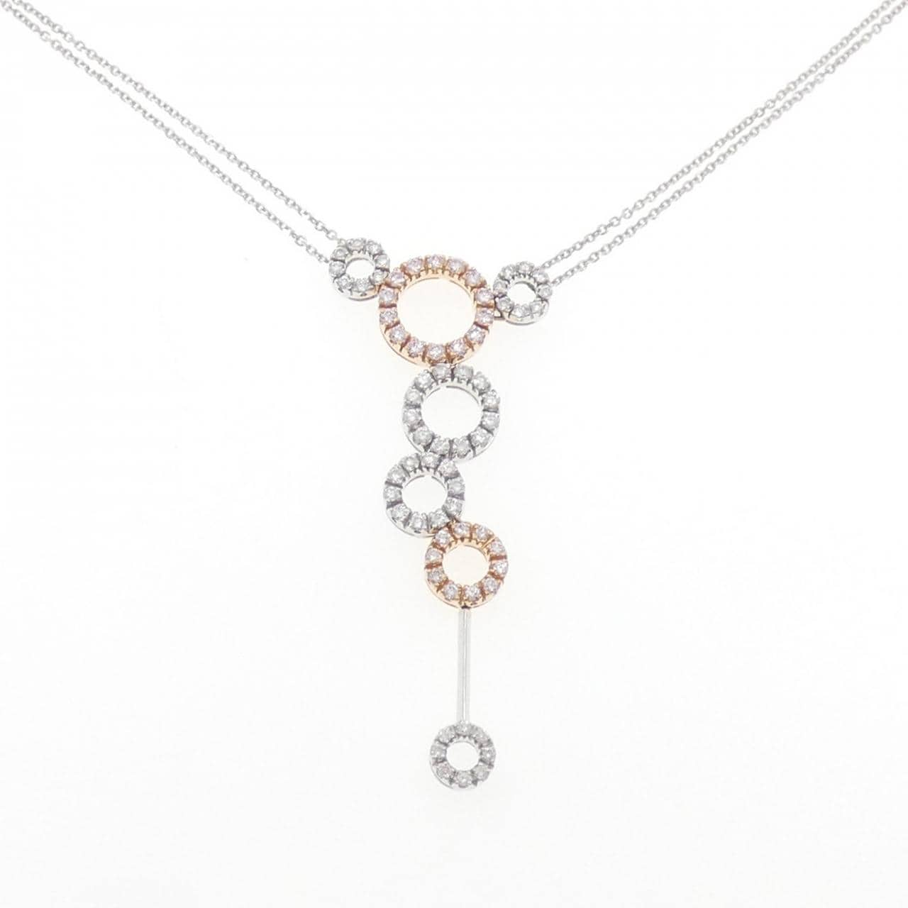 750WG/750PG ダイヤモンド ネックレス 0.86CT