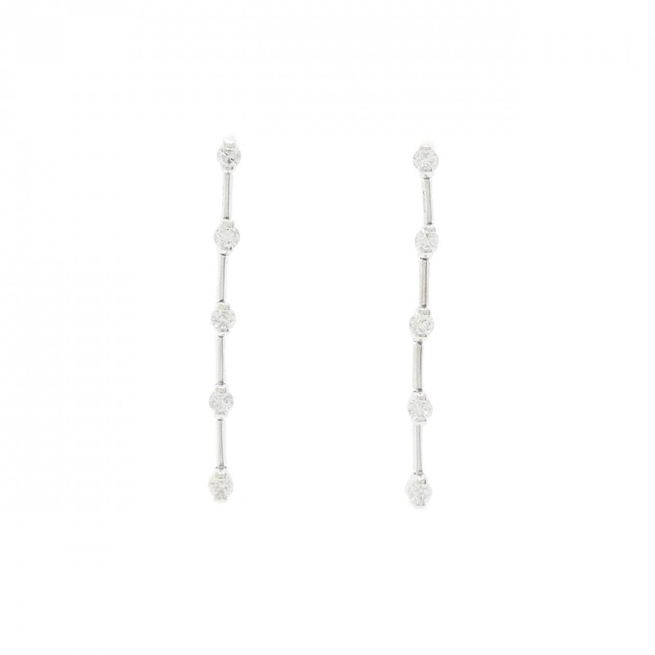 K18WG/K14WG ダイヤモンド ピアス 0.70CT