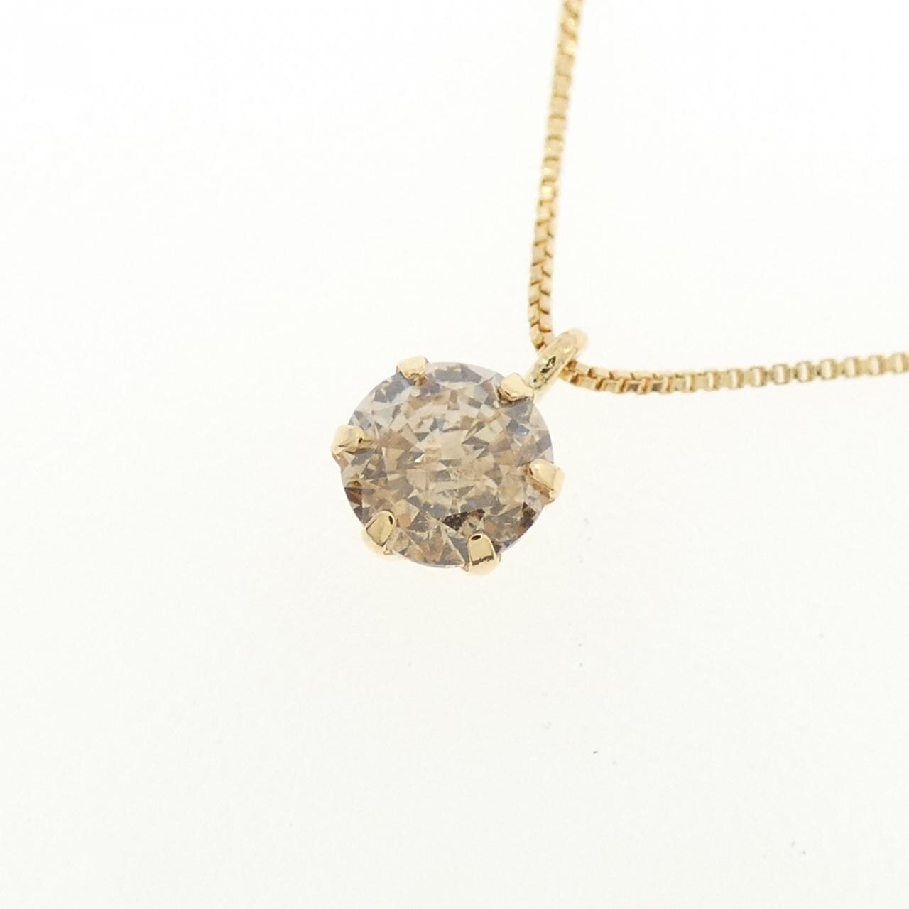 K18YG Solitaire Diamond Necklace 0.20CT
