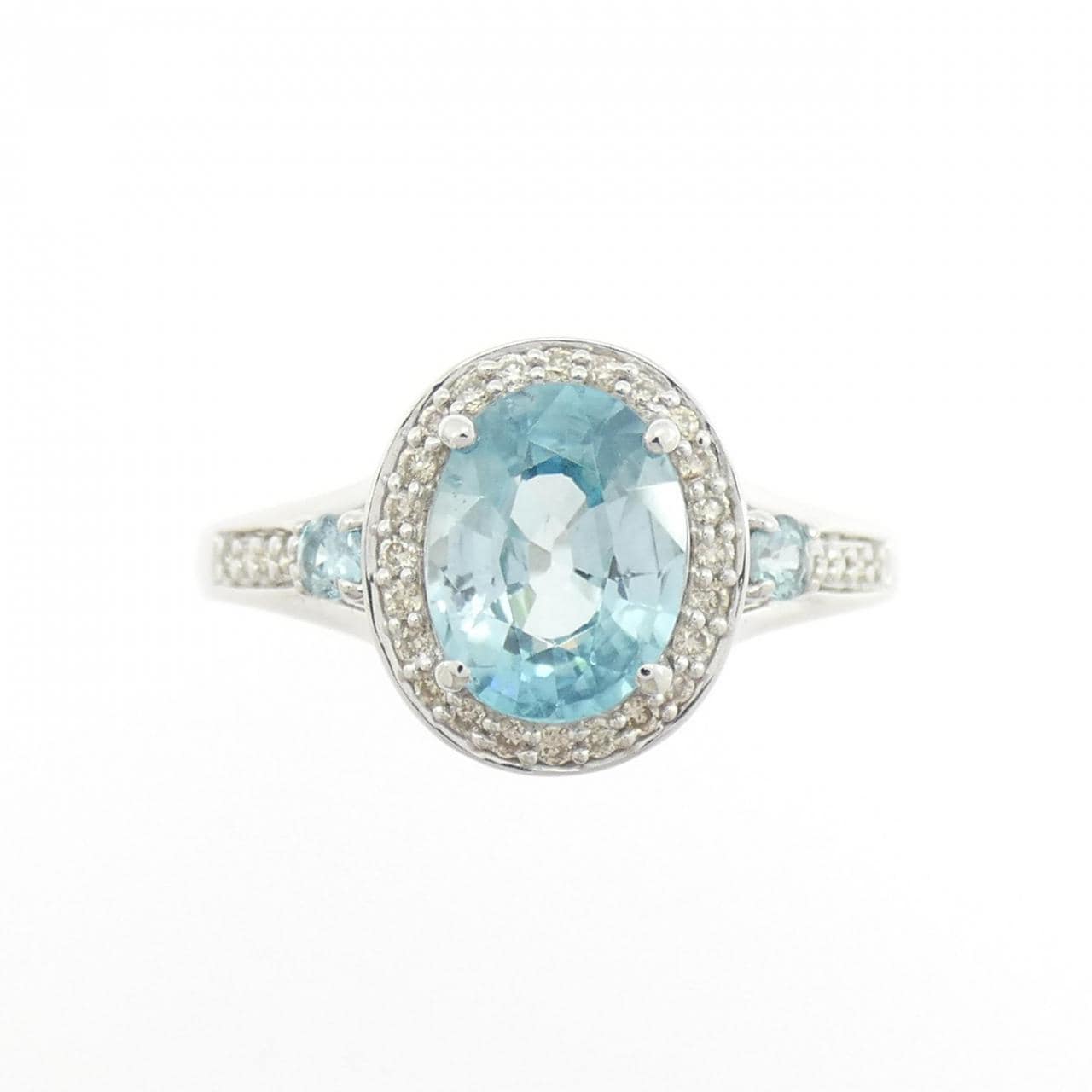 K14WG ジルコン リング 3.84CT