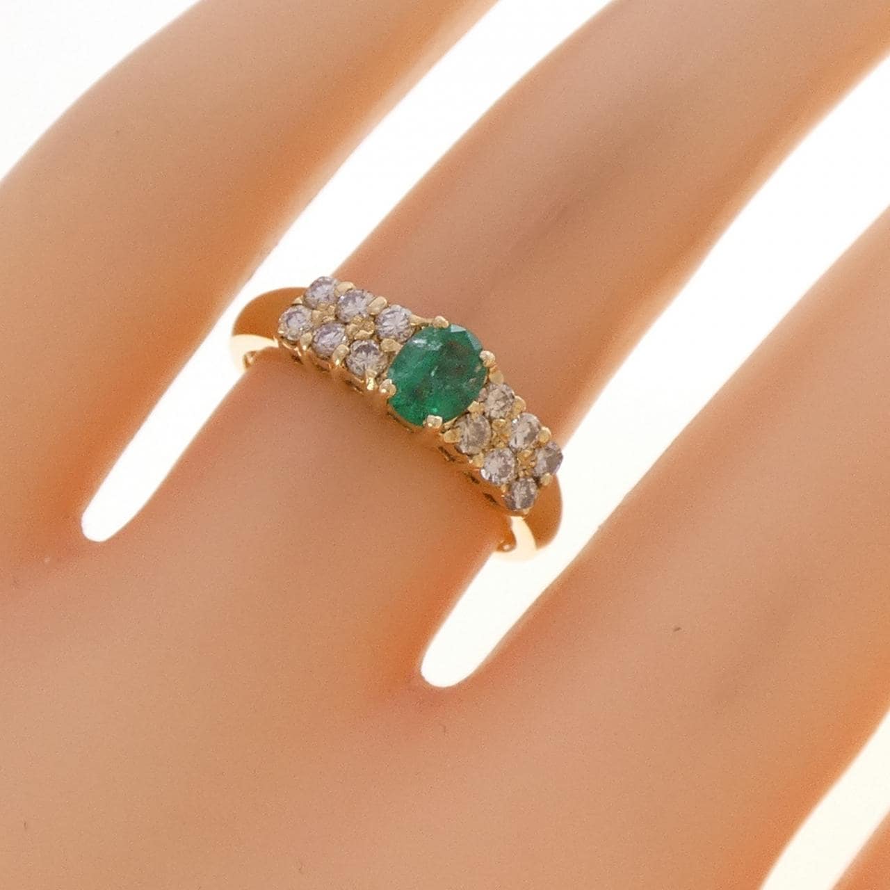 K18YG エメラルド リング 0.31CT