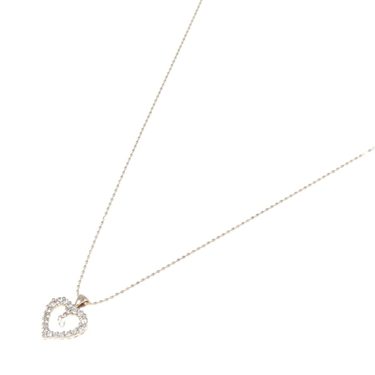 K18PG ハート ダイヤモンド ネックレス 0.36CT