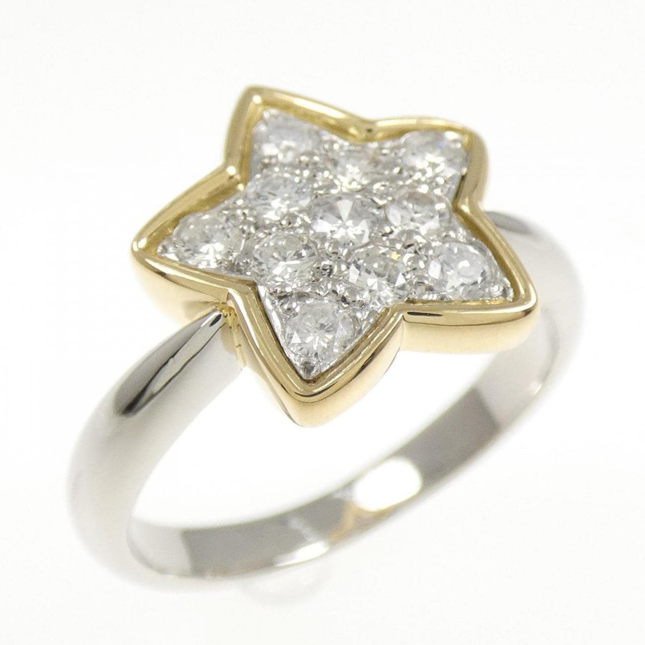 PT900/K18YG スター ダイヤモンド リング 0.373CT