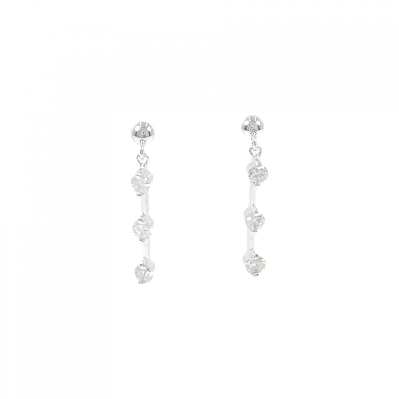 K18WG ダイヤモンド ピアス 0.50CT