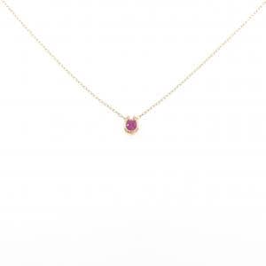 K18YG 合成ルビー ネックレス 0.15CT