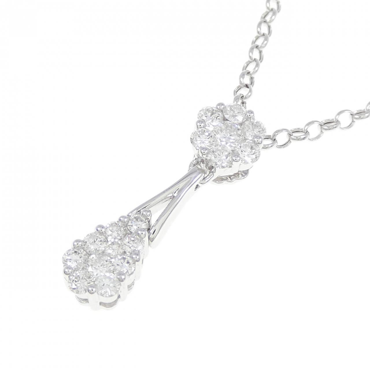 K18WG/750WG Diamond necklace 0.50CT