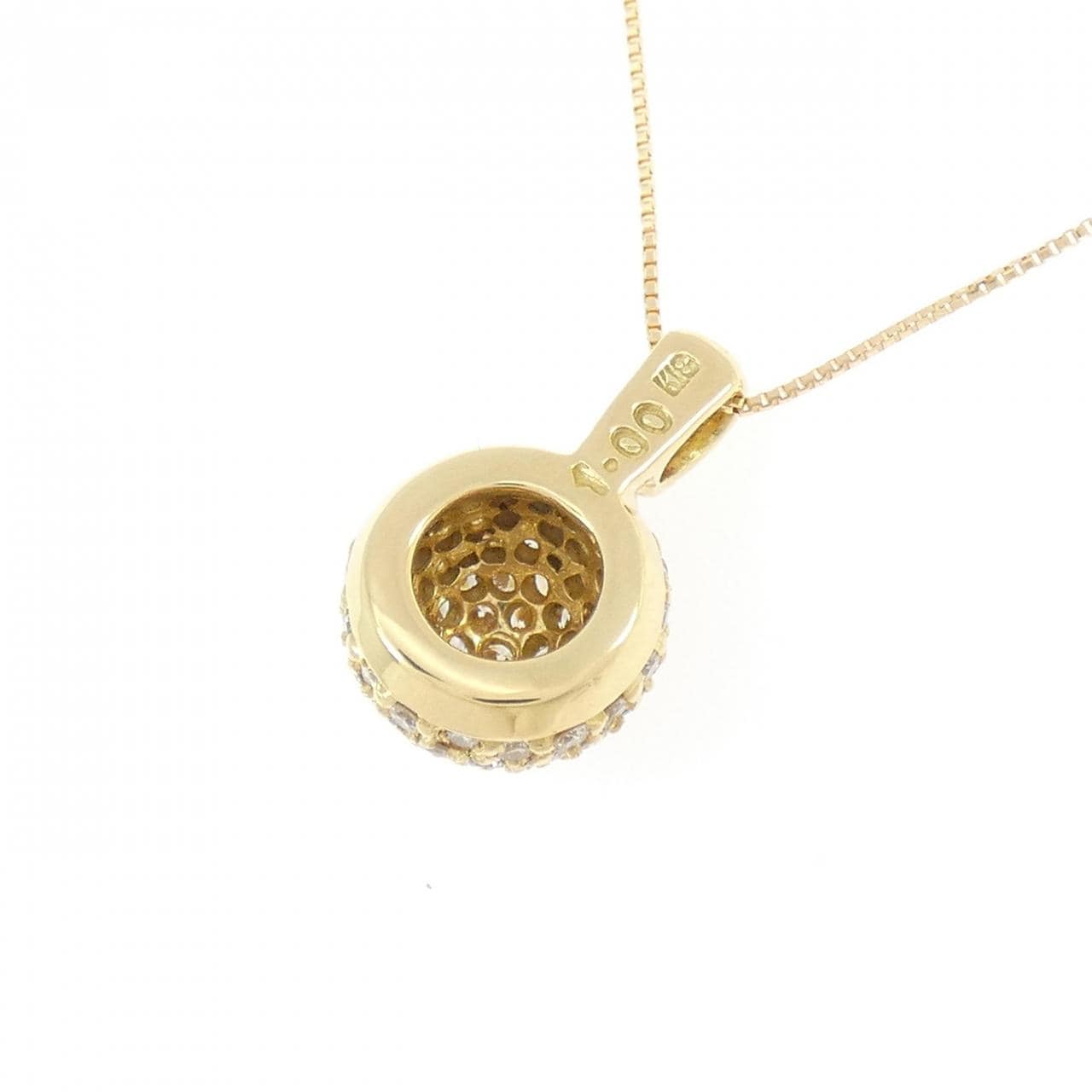 K18YG パヴェ ダイヤモンド ネックレス 1.00CT