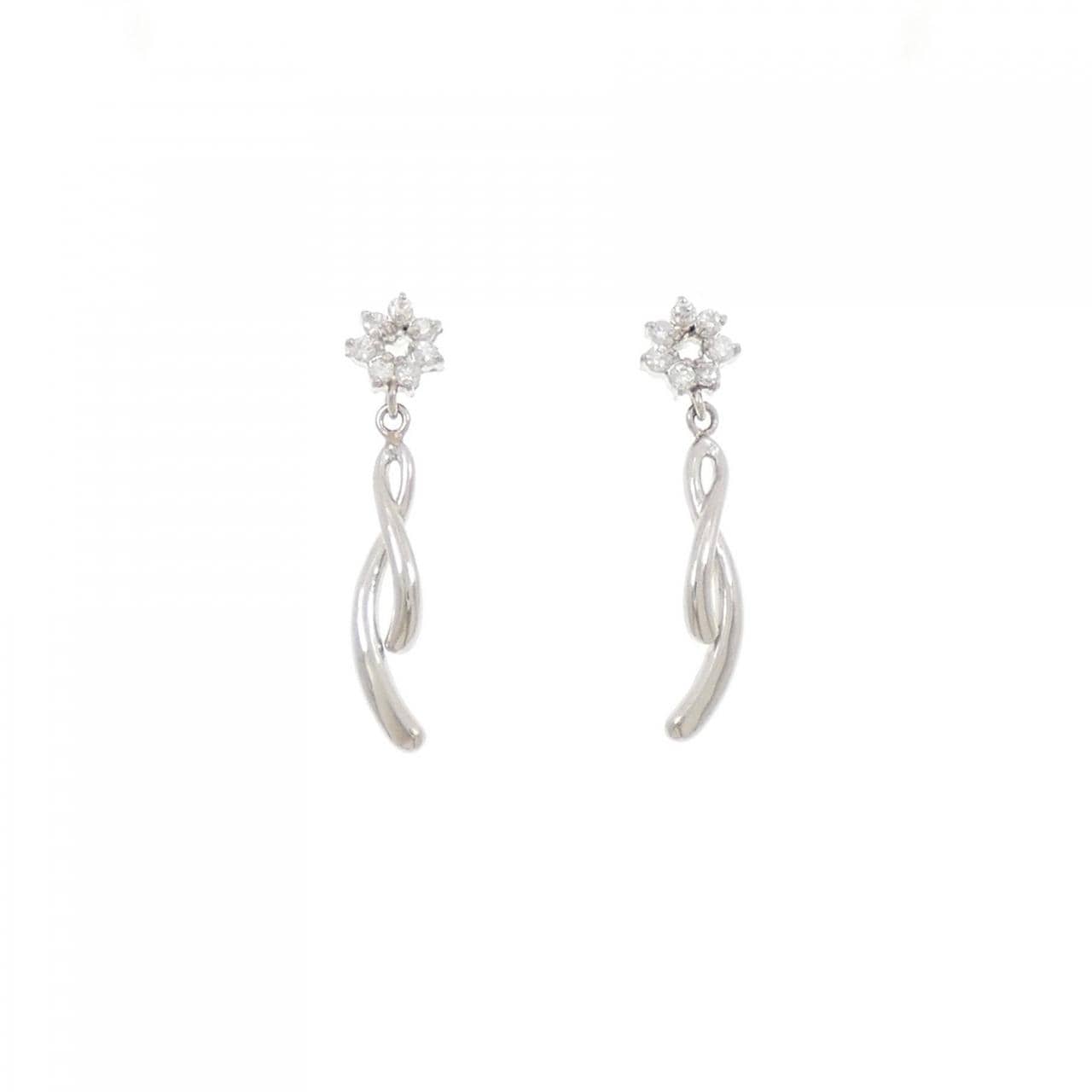 PT900 ダイヤモンド ピアス 0.14CT
