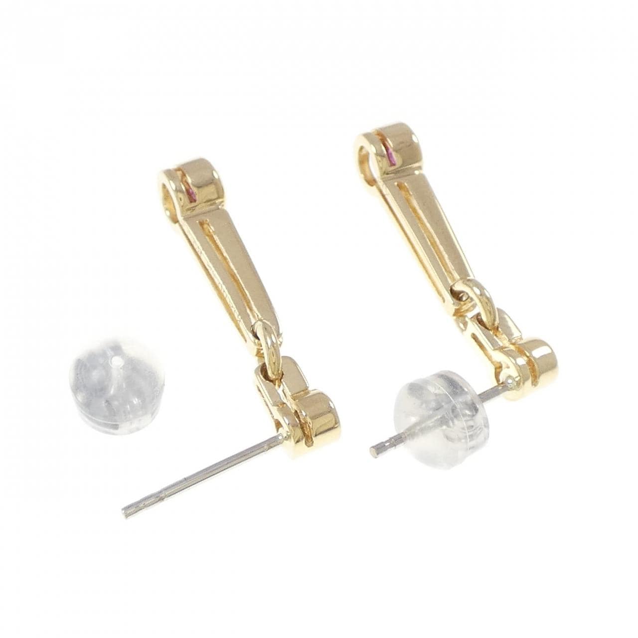 K18YG/K18WG ルビー ピアス 0.32CT