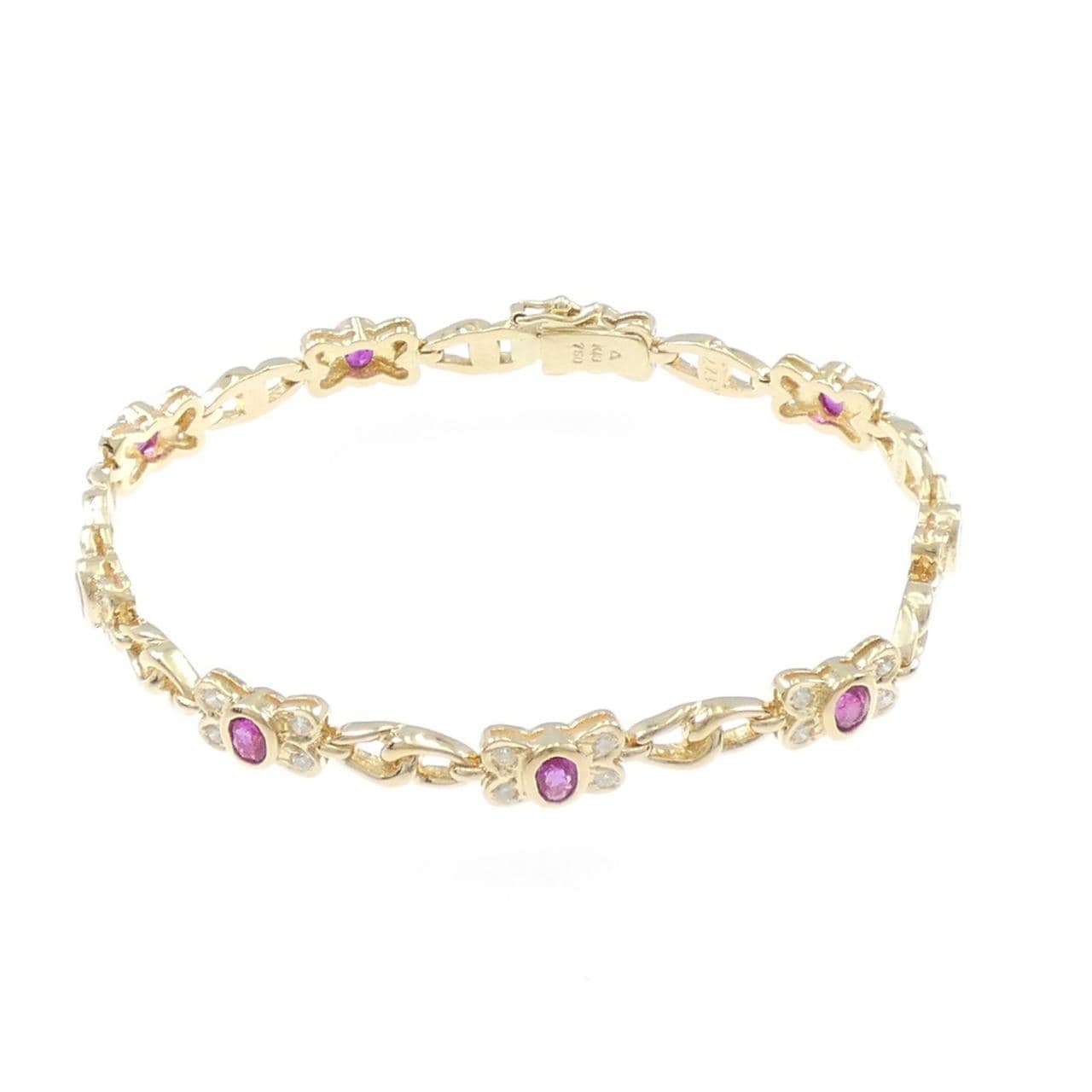 K18YG ルビー ブレスレット 1.77CT