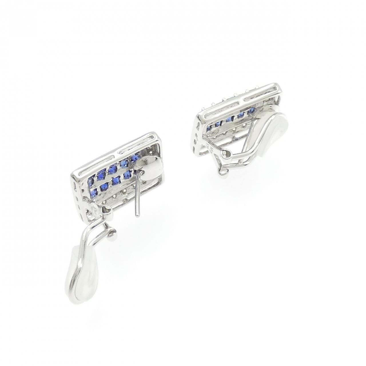 K18WG サファイヤ イヤリング 2.82CT