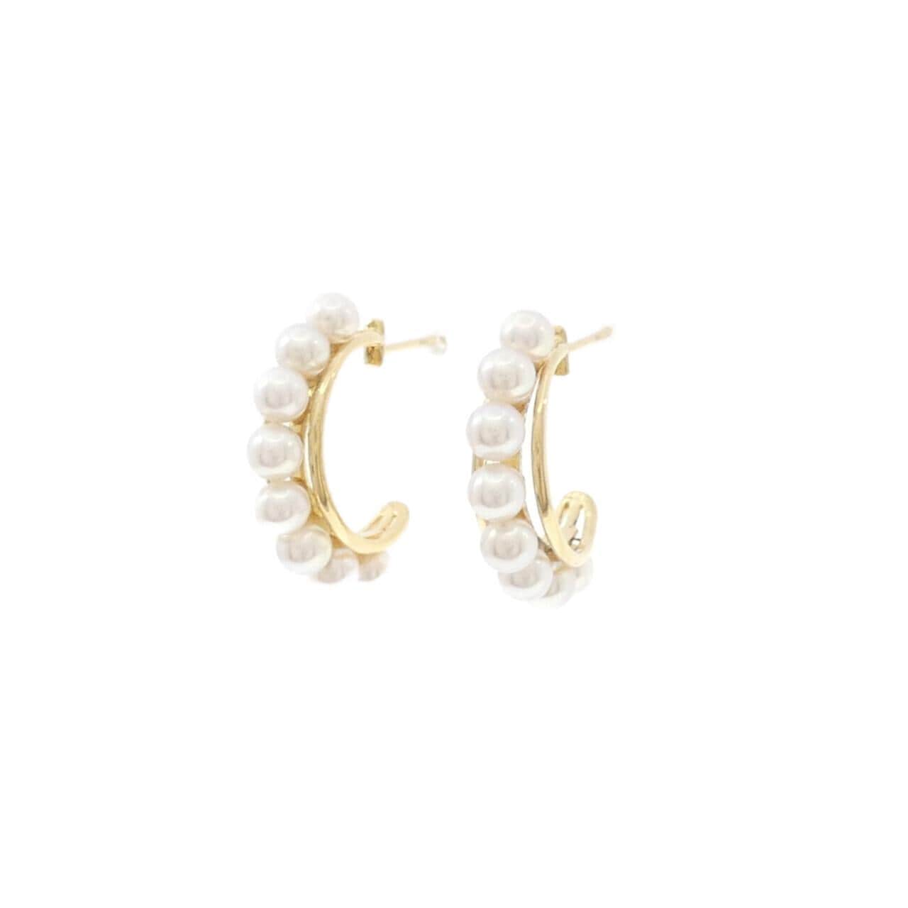 K18YG Akoya pearl earrings