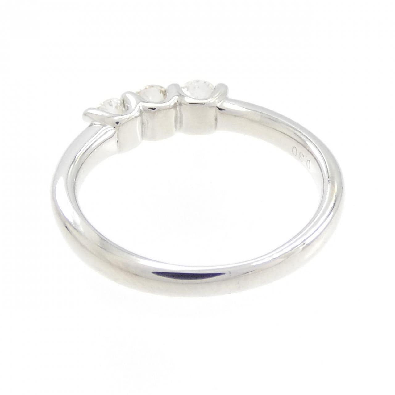 K18WG スリーストーン ダイヤモンド リング 0.30CT