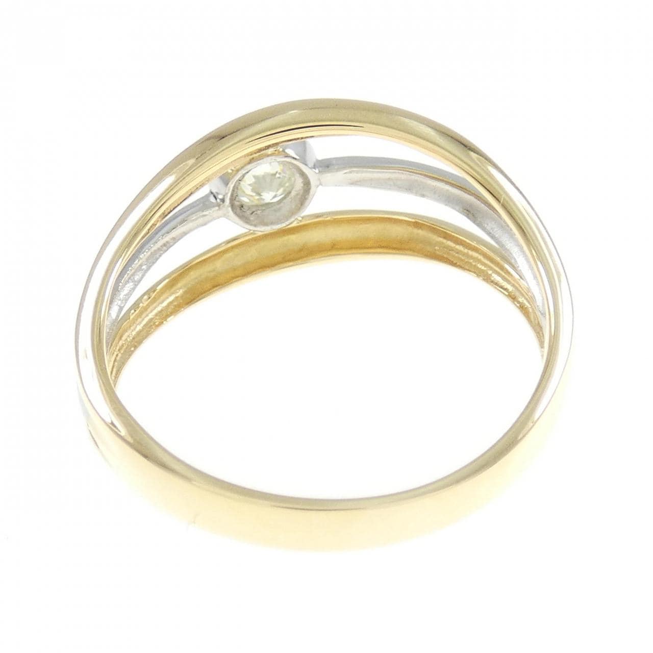 K18YG/PT ダイヤモンド リング 0.10CT