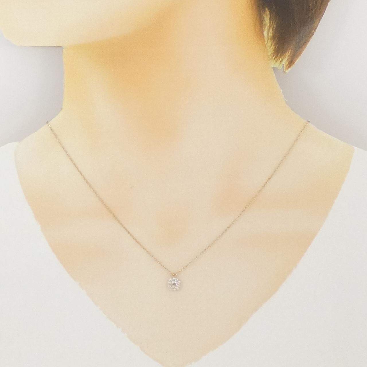 K18PG ダイヤモンド ネックレス 0.11CT