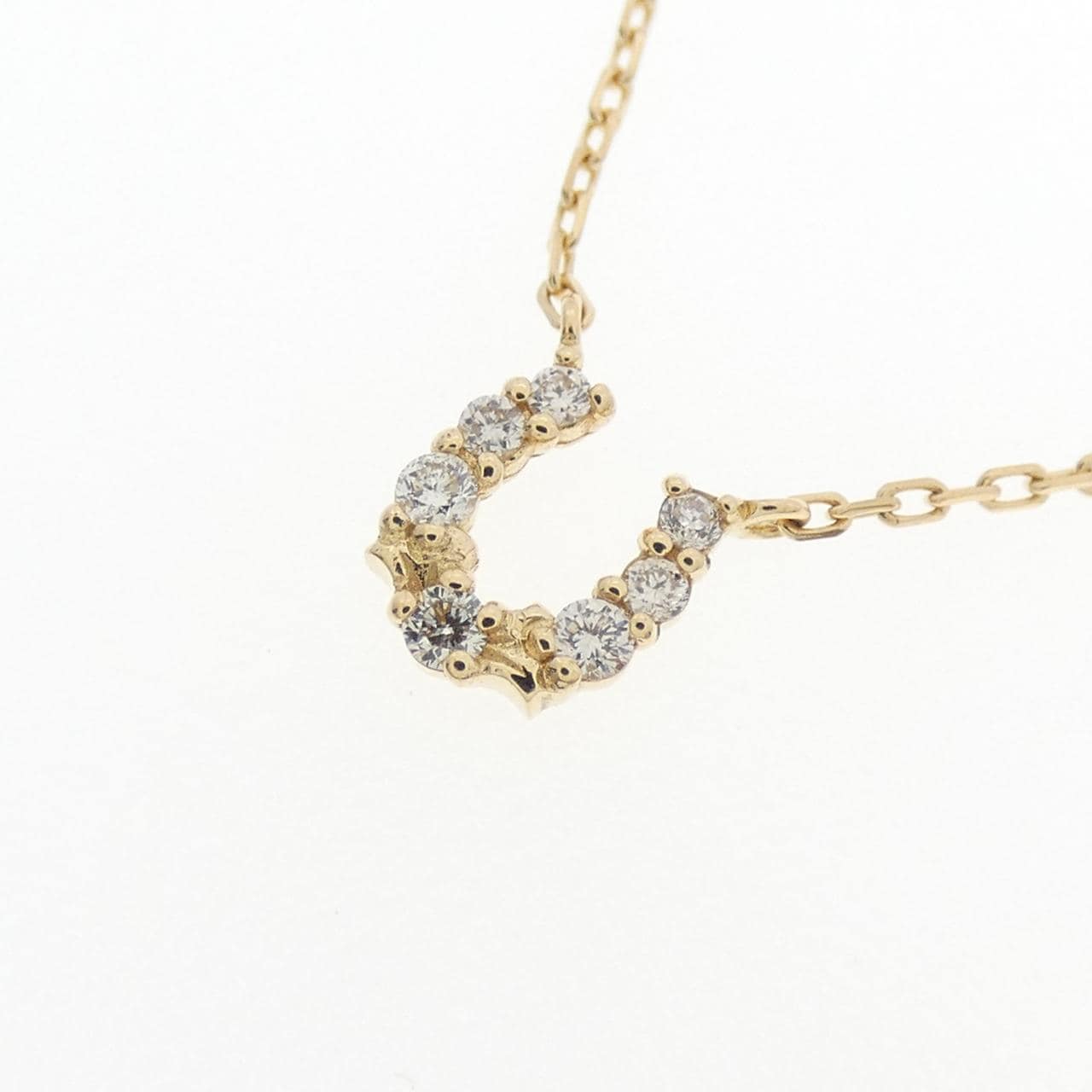 Agete馬蹄形鑽石項鍊 0.05CT