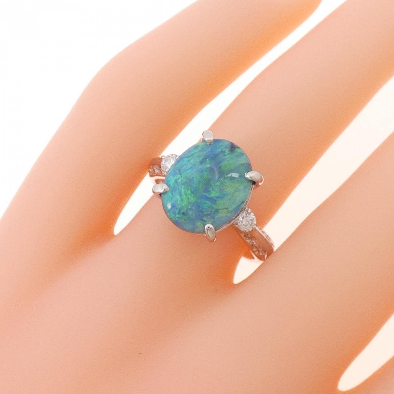 PT900 ブラックオパール リング 3.60CT