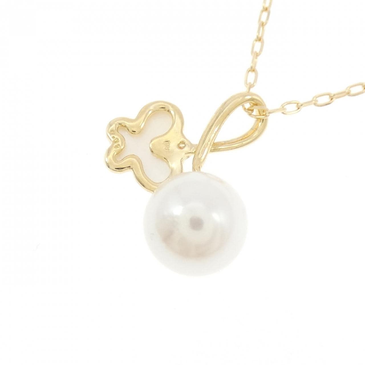 K18YG バタフライ カラーストーン ネックレス